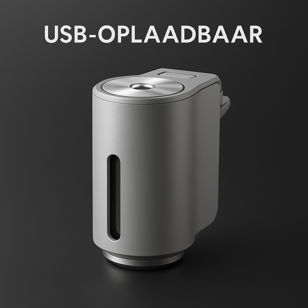 Draagbare Mini USB Geur­diffuser 10ml – Voor Auto, Thuis & Kantoor (Grijs)