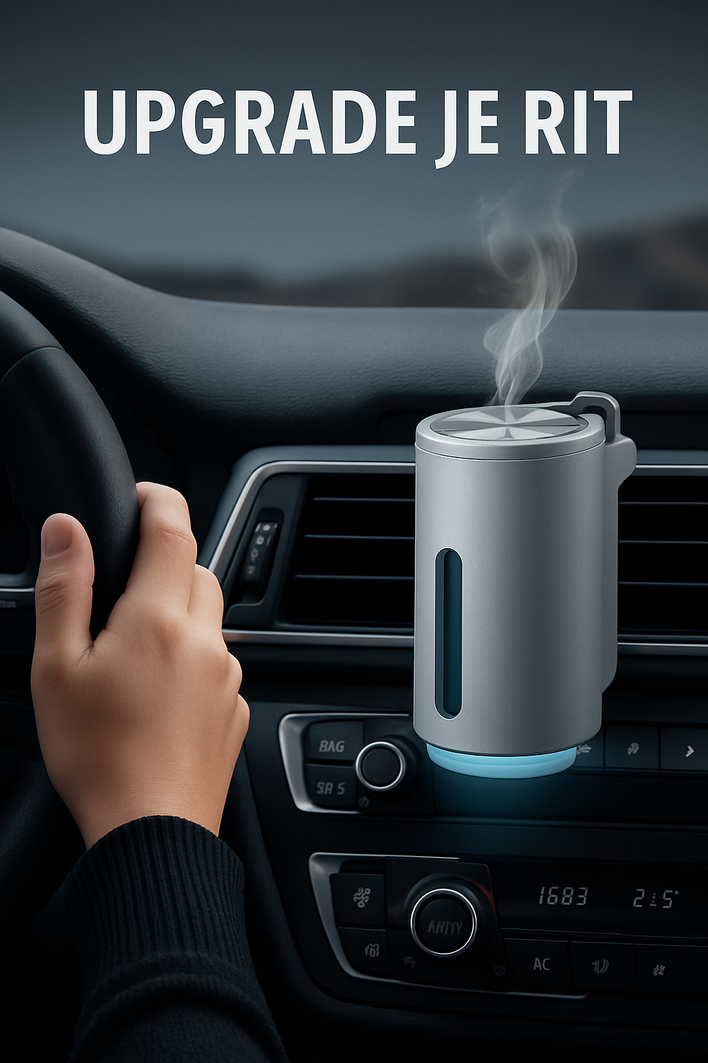 Draagbare Mini USB Geur­diffuser 10ml – Voor Auto, Thuis & Kantoor (Grijs)